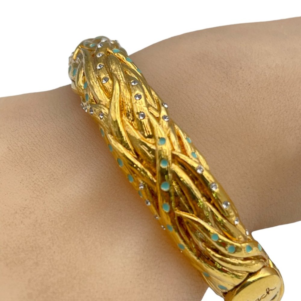 Coach Authentic Weaved Roped Hinged Bangle Vintage - image 3